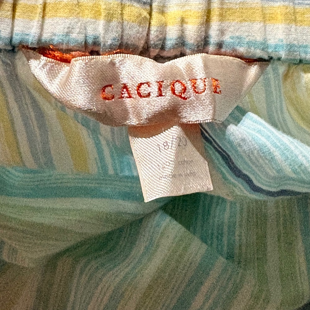 Cacique Striped Pajama Pants Lounge Sleepwear‎ Women's Size 18/20 Blue Yellow - Picture 2 of 10